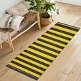 thumbnail image 1 of Ryvnso Yellow Stripes Line Pattern Bedroom Runner Rug 2'x6' Hallway Area Carpet Non Slip Entryway Mat with Tassels, 1 of 8
