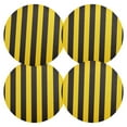 thumbnail image 1 of Ryvnso Yellow Stripes Line Pattern Round Plate Mats Dining Table Placemat Set of 4 for Holiday Decoration, 1 of 7
