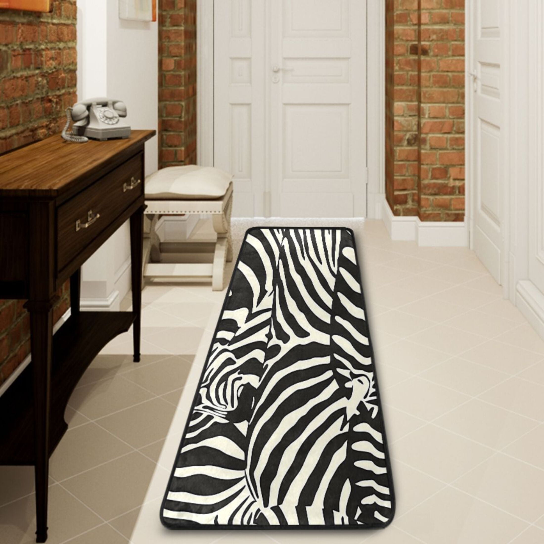 Zebra Print Entry Rug Ryvnso Zebra Black Print Hallway Runner Rugs Floor Carpet Non Slip ...