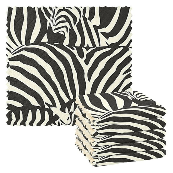 Ryvnso Zebra Black Print Kitchen Towels Dish Clothes for Drying Dishes Cleaning Absorbent Set of 6