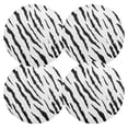 thumbnail image 1 of Ryvnso Zebra Black Print Round Plate Mats Dining Table Placemat Set of 4 for Holiday Decoration, 1 of 7