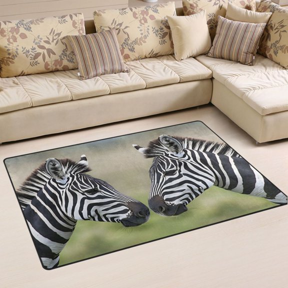 Ryvnso Zebras Area Floor Mat Non-Slip Carpet Soft Rugs Doormats 31" x 20"