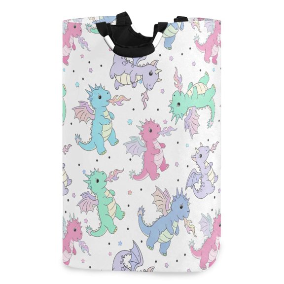 Ryvnso on Fire Dragon Pattern Large Storage Basket with Handles Collapsible Organizer Bin Laundry Hamper