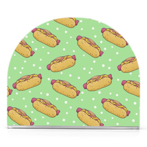 Ryvnso with Hot Dogs Pattern Acrylic Napkin Holder for Table Paper Kitchen Cocktail Tissue Dispenser