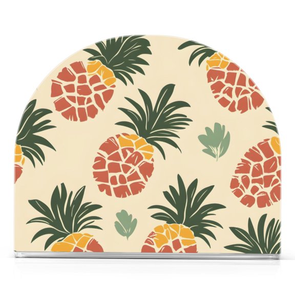 Ryvnso with Retro Tropical Pineapple Pattern Acrylic Napkin Holder for Table Paper Kitchen Cocktail Tissue Dispenser