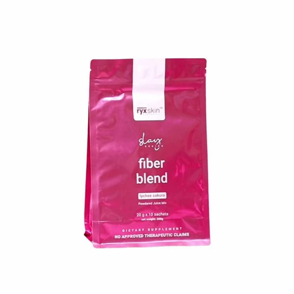 Ryxskin Fiber Blend Lychee Sakura Powdered Mix, 10 Sachets