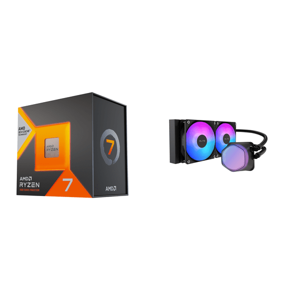 Ryzen 7 7800X3D Processor & Cooler Master Elite Liquid 240 Cooling Fan Bundle