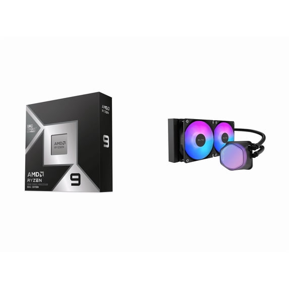 Ryzen 9 9950X3D2 16-Core Processor & Cooler Master Elite Liquid 240 Cooling Fan/Radiator/Pump Bundle