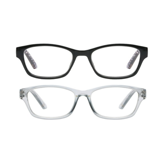Rz by Rachel Zoe Womens Cateye Reading Glasses with Case, Black/Light Crystal Teal, Joni +2.50