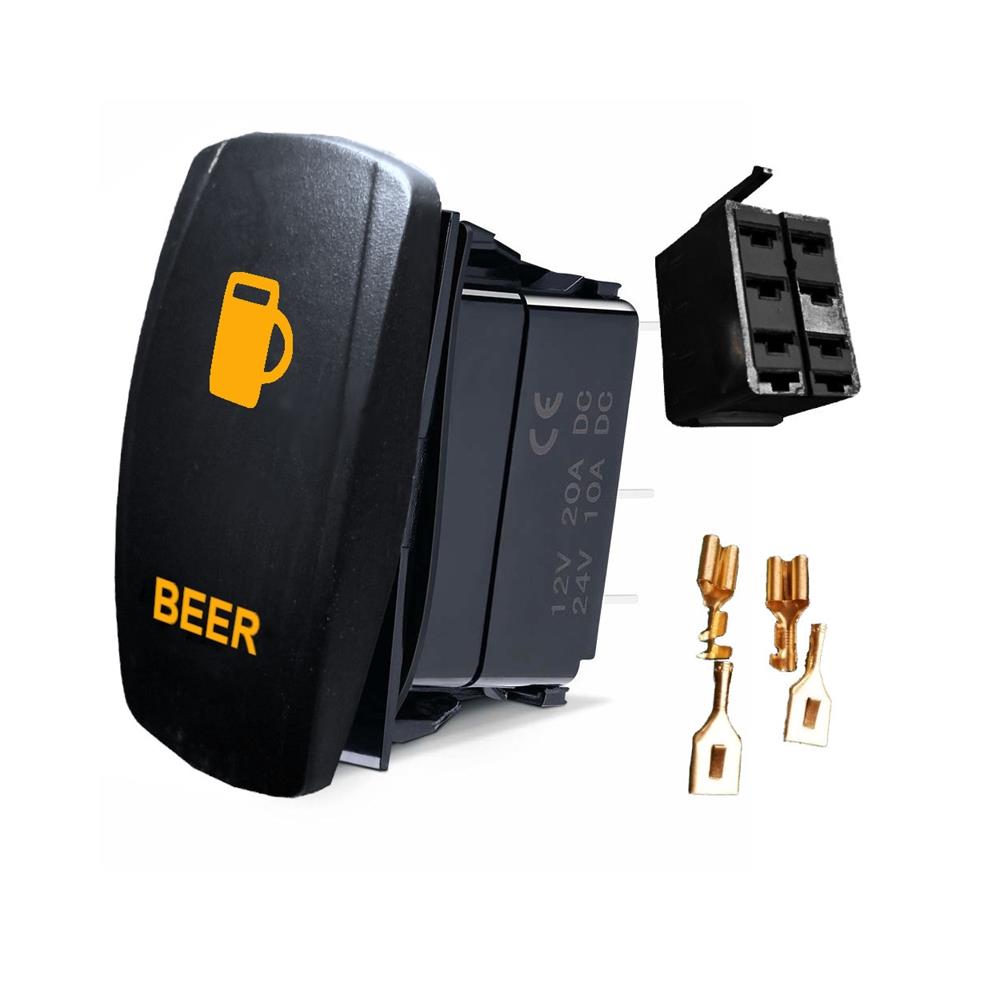 Rzr Can Am Sxs Utv Teryx Dual Back Lit Orange Beer Rocker Switch On Off