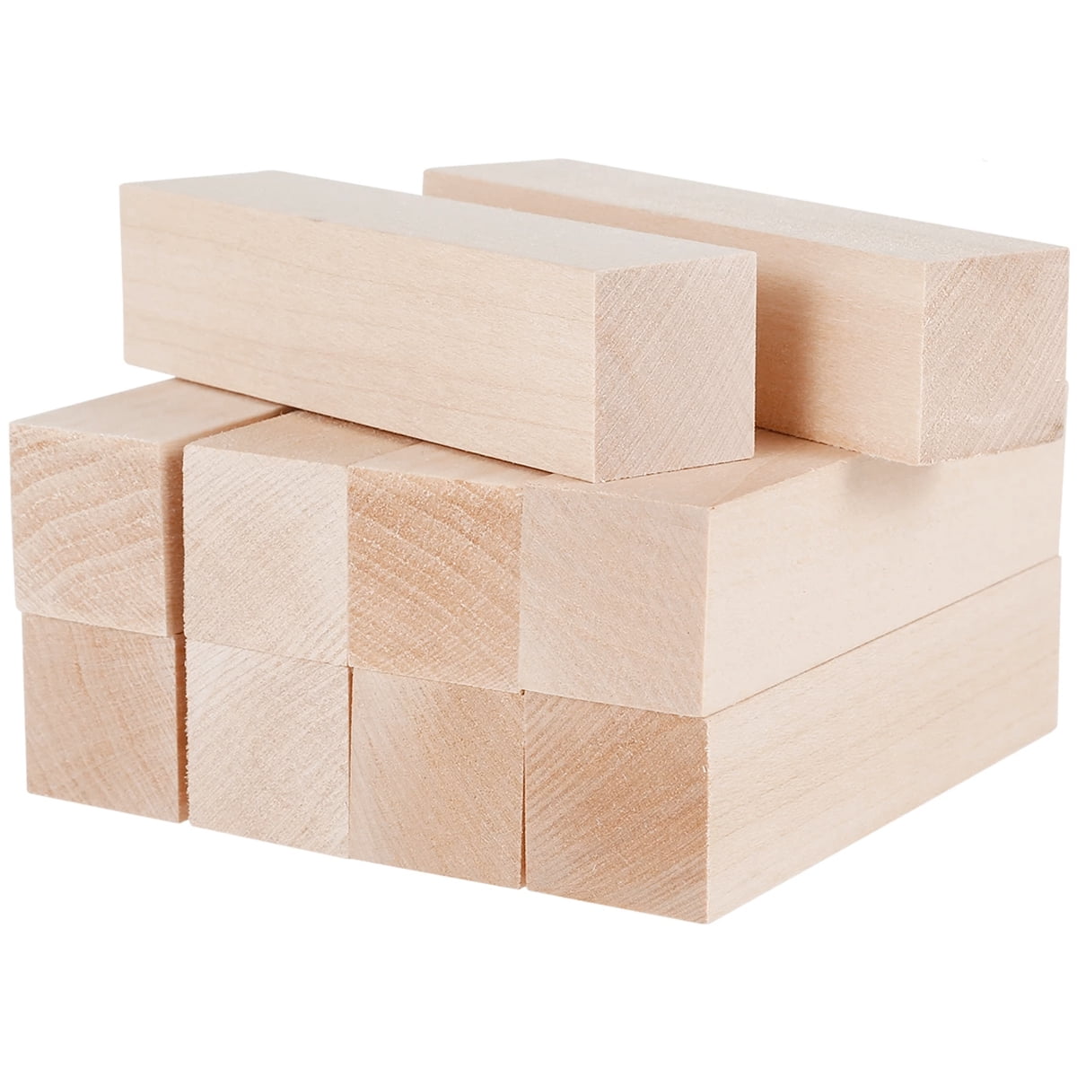 10 Pcs Unfinished Natural Basswood Carving Blocks Set,Premium Spoon  Blank,Wood Blocks for Whittling Wood Craft Wood kit