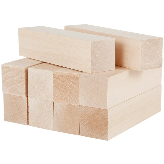 Rzvnmko 10Pcs Basswood Carving Block Natural Soft Wood Carving Block