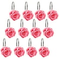 thumbnail image 1 of Rzvnmko 12 Pcs Shower Curtain Hooks,Rustproof Shower Curtain Hooks Resin Rose Flower Shower Hooks Rings for Bathroom Shower Rods Curtains (Pink), 1 of 9