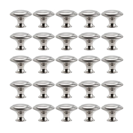 Rzvnmko 25pcs Kitchen Cabinet Knobs Pulls,Brushed Nickel Cabinet Knobs,Drawer Dresser Handles Cupboard Door Heavy Knobs,Kitchen Cabinet Hardware with Screws for Bathroom Drawer,Silver