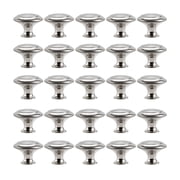 Rzvnmko 25pcs Kitchen Cabinet Knobs Pulls,Brushed Nickel Cabinet Knobs,Drawer Dresser Handles Cupboard Door Heavy Knobs,Kitchen Cabinet Hardware with Screws for Bathroom Drawer,Silver