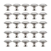 Rzvnmko 25pcs Kitchen Cabinet Knobs Pulls,Brushed Nickel Cabinet Knobs,Drawer Dresser Handles Cupboard Door Heavy Knobs,Kitchen Cabinet Hardware with Screws for Bathroom Drawer,Silver