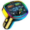 thumbnail image 1 of Rzvnmko Car MP3 Player Bluetooth 5.0 FM Transmitter w/2 USB Charger and PD QC Interface Wireless FM Modulator w/ Built-in Mic and CVC Technology Car Radio Adapter w/ 7-colors Backlight for Cars, 1 of 9