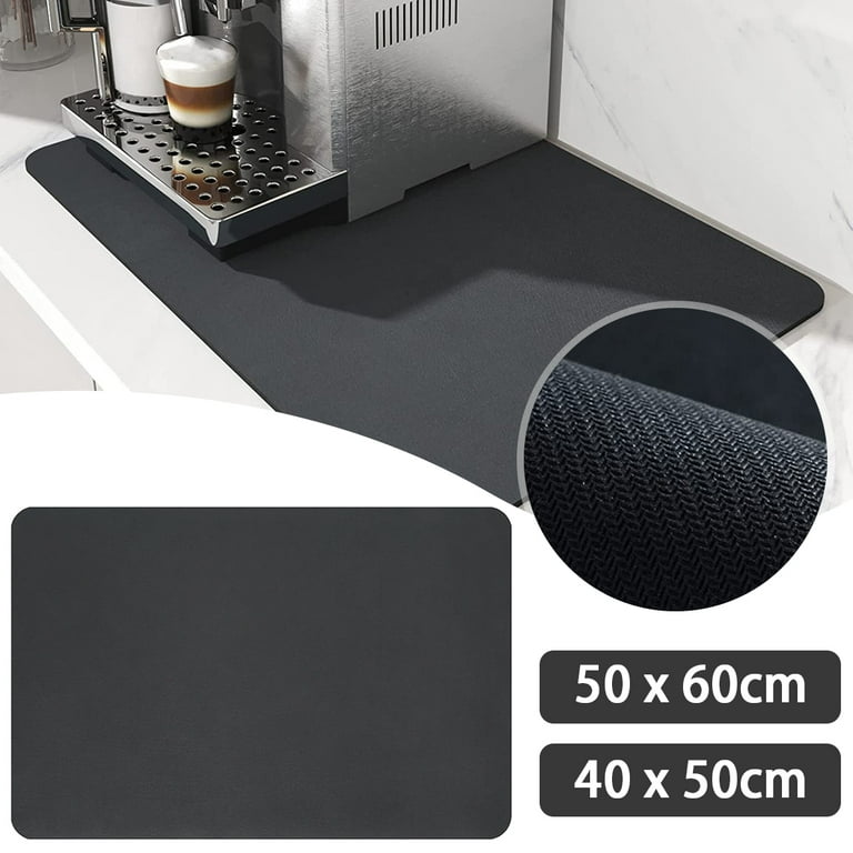 Dovfa Coffee Mat Coffee Bar Mat: 20X12 Coffee Bar Accessories Hide Stain  Slip Resistant Dish