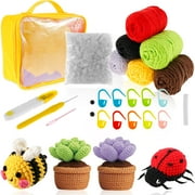 Rzvnmko Crochet Kits for Beginners - All-in-One Learn to Crochet Different Flowers Sets,Crochet Animal Kit,Crochet Kit for Beginners,DIY Home Decoration Idea Gift