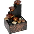 thumbnail image 1 of Rzvnmko Indoor Tabletop Water Fountain with Light & Pebble, Bronze, 1 of 6