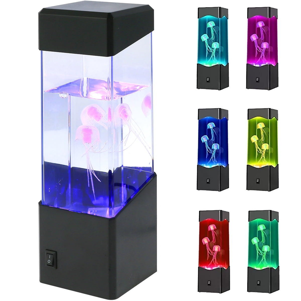 Rzvnmko LED Jellyfish Lamp USB/Battery Operated Jellyfish Lava Lamp ...