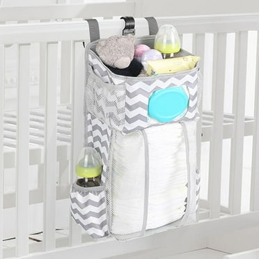 Rzvnmko Large Oxford Cloth Crib Hanging Diaper Caddies Organizer for Changing Table