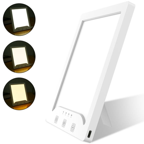 Rzvnmko Light Therapy Lamp,10000 Lux Simulated Sunlight,UV-Free with 3 Color Temperature&10 Brightness Settings with Timer,Portable Light Therapy Box for Home/Office Use Lift Mood