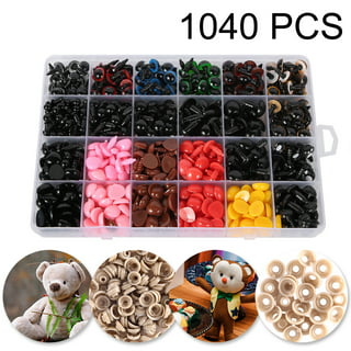 1000X Safety Black Eyes and Noses DIYCrafts Flatback Cabochon Buttons Eyes Sewing Supplies Craft Doll Eyes for Puppet Stuffed Animals Bear, Size