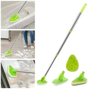 Rzvnmko Scrub Cleaning Brush with Long Handle 37 - Extendable Floor Scrubber,Adjustable Lightweigh Detachable Kitchen Brush for Baseboard Shower Bathroom Bathtub Tile