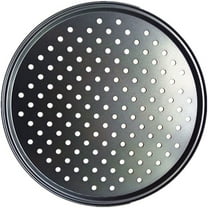 Rzvnmko Steel Pizza Pan with Holes 32CM Pizza Tray Baking Tray Non-stick Pizza Baking Pan Round Perforated Pizza Baking Pan for Home Restaurant Kitchen Oven Baking (Black)