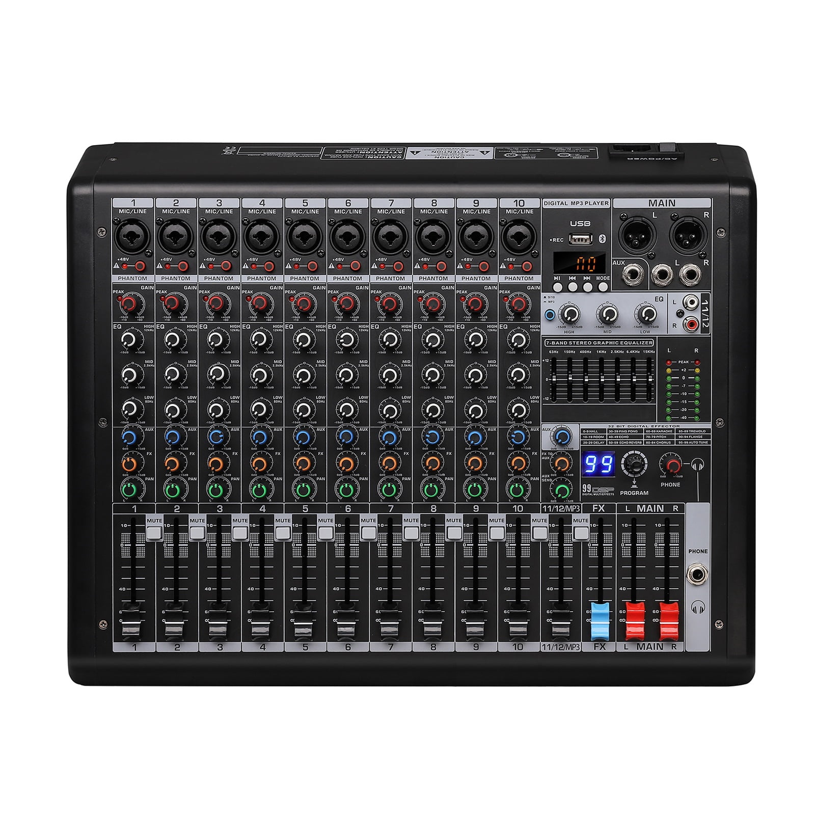 S-10 Dj Mixer Professional 10 Channel with MP3 Player 99 DSP Digital Mixer and Effect