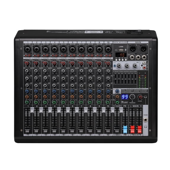 S-10 Dj Mixer Professional 10 Channel with MP3 Player 99 DSP Digital Mixer and Effect