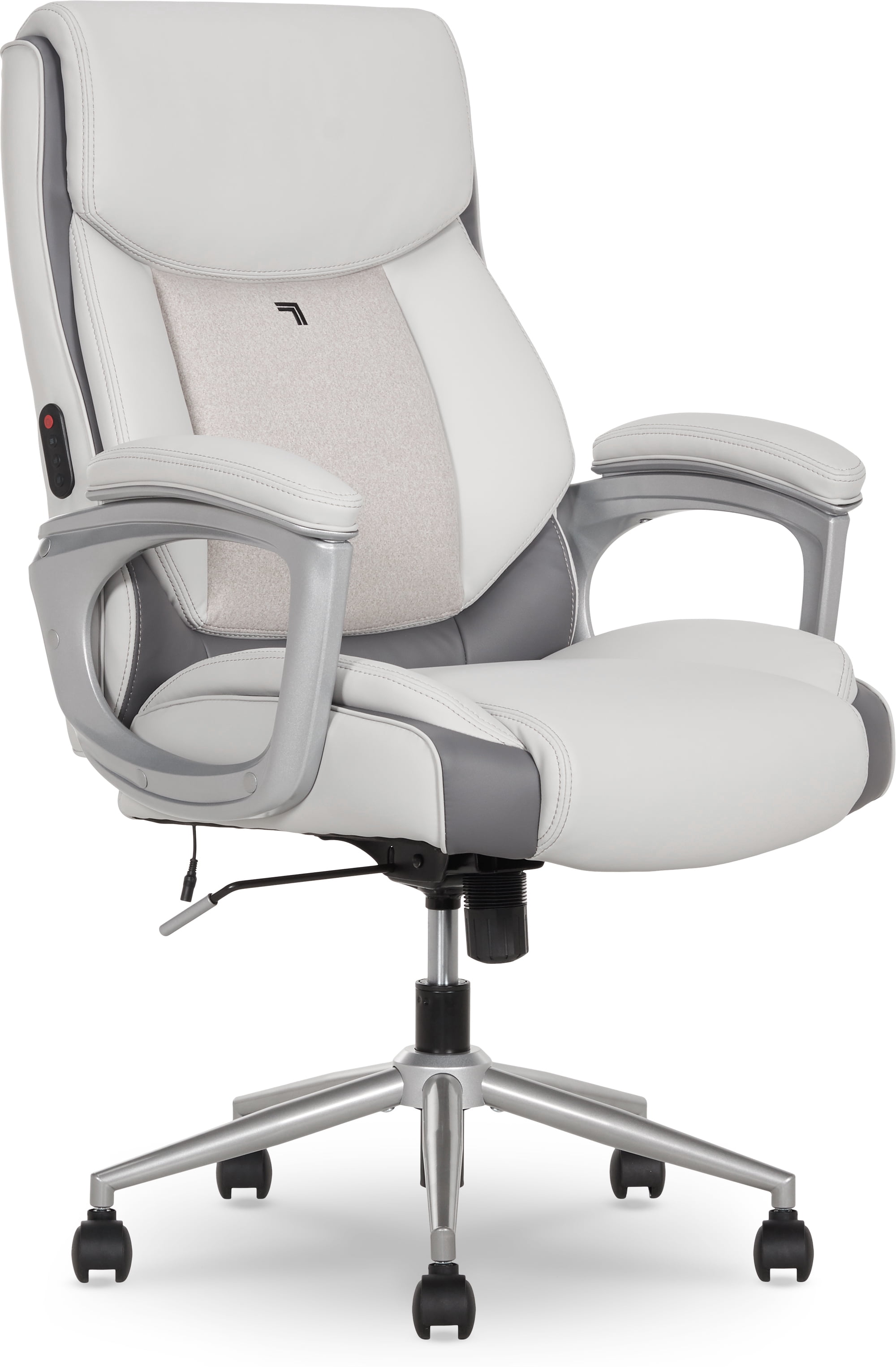 Sharper Image S-120 Massage and Heat Office Chair, White/Gray