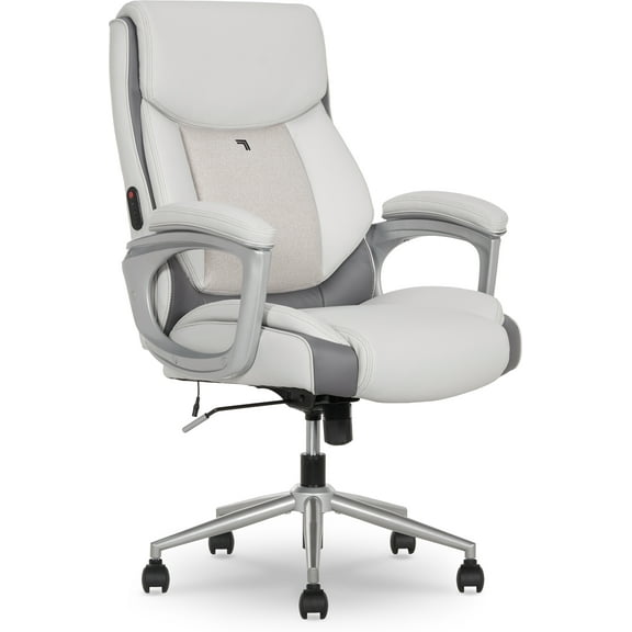 Sharper Image S-120 Massage and Heat Office Chair, White/Gray