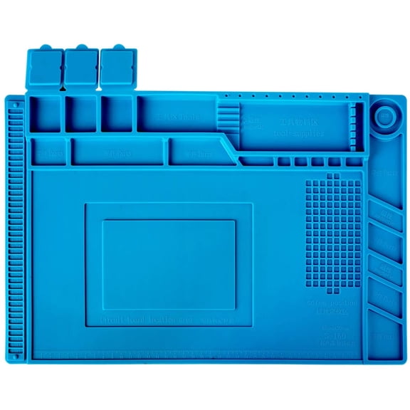 S-160 Soldering Mat Insulation Silicone Magnetic Repair Work Station Mat Heat-Resistant for BGA and Gun Soldering Iron, Workbench, Cell Phone Laptop Repair, Size: 17.8 x 11.8 inch