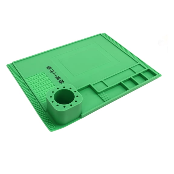 S-190 Heat Resistant Silicone Repair Soldering Mat Non-Slip Electronics Work Pad for Welding Station Green 15.7 x 11.8 inches / 40 x 30 cm