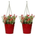 thumbnail image 1 of S/2 Enameled Galvanized Steel Hanging Planter, 1 of 1