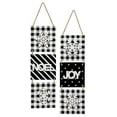 thumbnail image 1 of S/2 Noel & Joy Christmas Wooden Signs Black & White Snowflake Checkered Plaid Holiday Decorations Modern Falala Collection (S/2 Noel & Joy Black & White Signs), 1 of 9