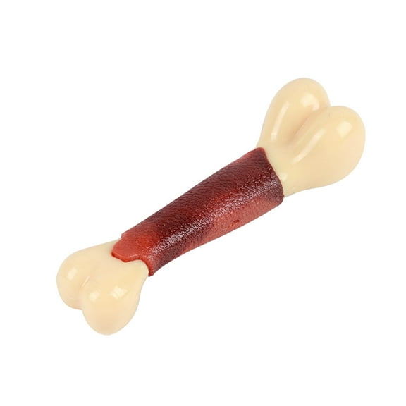 S 2026 Nylon Tpr Composite Dog Chew Toy Bone Shape Realistic Ribbed Meat Flavored Teeth Cleaning