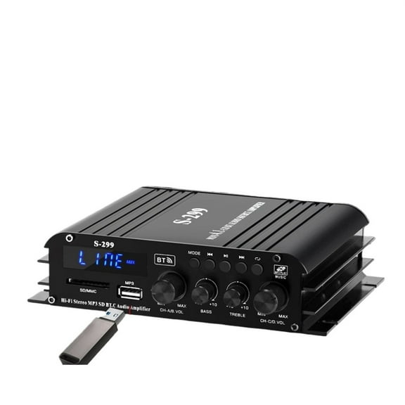 S-299 4.1 Channel Digital Power Amplifier 5.0 Portable Car and Home Dual-use 4*40W Remote Control Player ,Wide Application