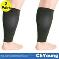 thumbnail image 1 of 2Pack S Extra Wide Calf Compression Stockings for Women & Men, Plus Size Compression Sleeve Socks 20-30 mmHg, Knee High Toeless to Prevent Swelling, Pain, 1 of 11