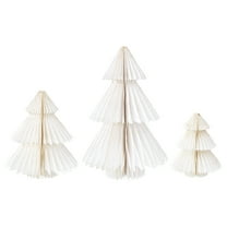 Paper Christmas Tree Tabletop Decorations, White, 3 Count, by Holiday Time