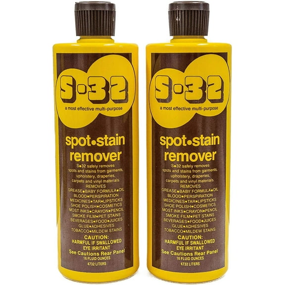 S-32 Spot Stain Remover, Safely Removes Stubborn Spots and Stains, Household Needs, 15 oz. 2 pack