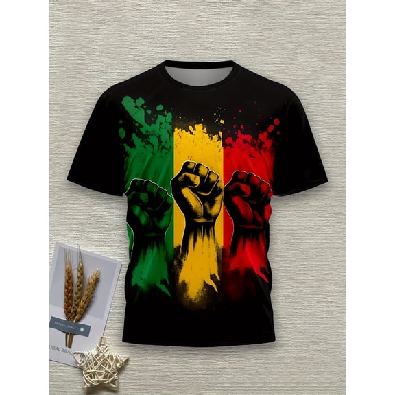 S-3XL Graphic Tees for Men Premium Short Sleeve Colorful T-Shirts Boys Printed Design Summer Tops Black C XXL