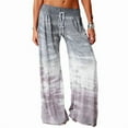 thumbnail image 1 of S 3XL Women Plus Size Elastic Waist Sweatpants Wide Leg Yoga Pants Flared Bootcut Dance Trouser Pants Oversize, 1 of 2