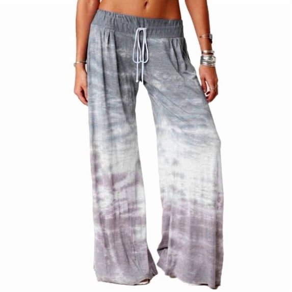S 3XL Women Plus Size Elastic Waist Sweatpants Wide Leg Yoga Pants Flared Bootcut Dance Trouser Pants Oversize