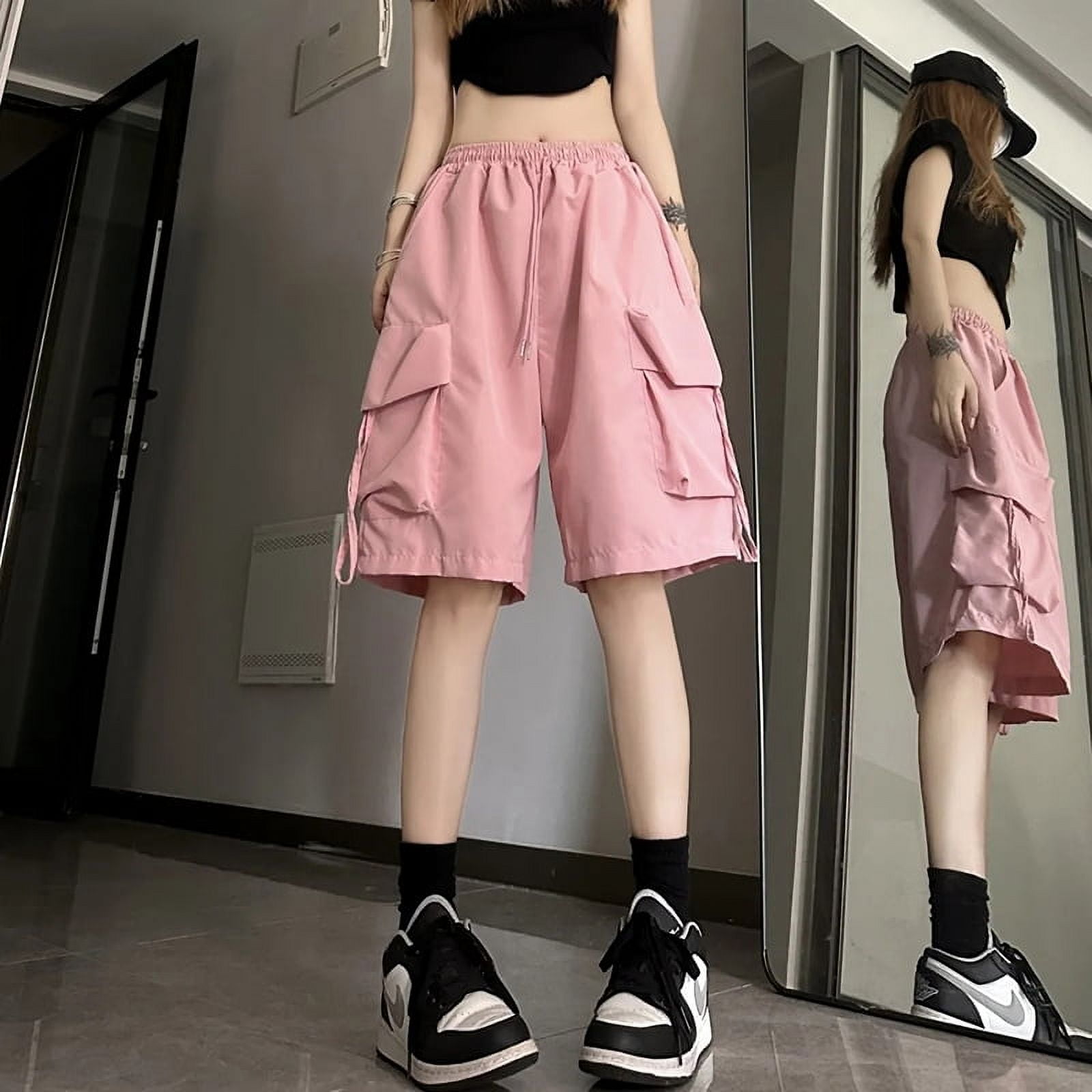 S-3Xl Streetwear Cargo Shorts Women Harajuku Oversized Wide