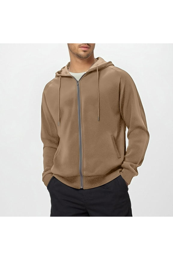 S-4X Big & Tall Hoodies for Men Plus Size Zip Up Fleece Lined Sweatshirts with Pockets Long Sleeve Solid Thermal Warm Workout Outerwear Jackets & Coats