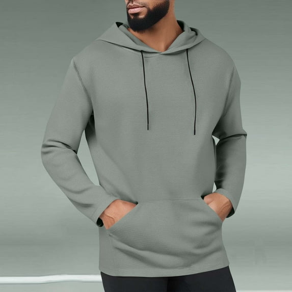 S-4X Big & Tall Hoodies for Men Plus Size Pullover Long Sleeve Sweatshirts with Pocket Casual Solid Color Breathable Athletic Workout Hoodie Tops