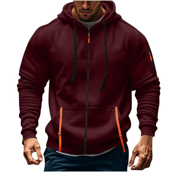 S-4X Big & Tall Hoodies for Men Zip Up Fleece Lined Jackets with Pockets Plus Size Mens Long Sleeve Casual Solid Color Athletic Workout Sweatshirts